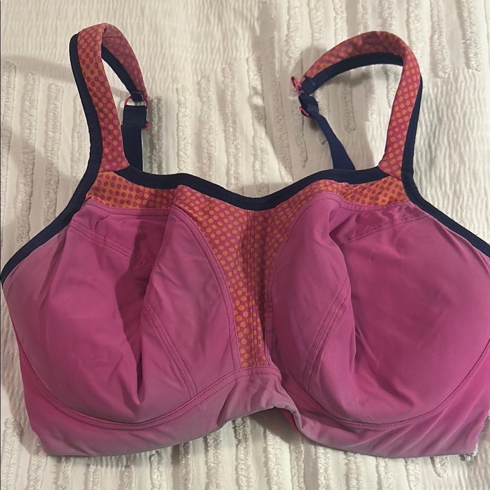 Pink and Orange High-Impact Sports Bra